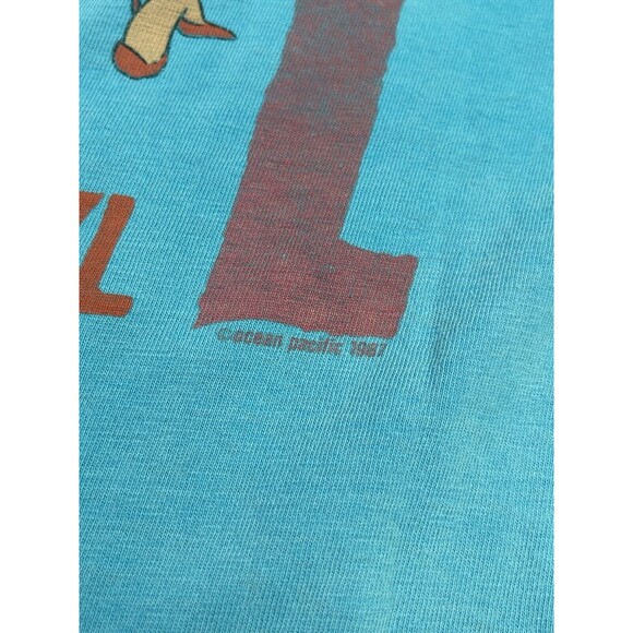 Vintage 80s Ocean Pacific Frank Sinatra Shirt Large Surf Comp Blue Beach Rare V - Picture 13 of 14